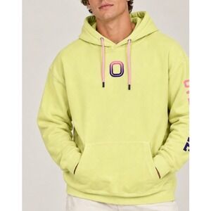 NEW Overtime Classic Pale Yellow Gradient Logo Graphic Pullover Hoodie Men M